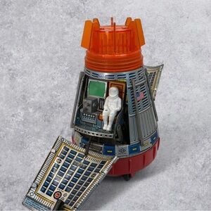 Vintage NASA Space Capsule Tin Toy Astronaut Japan Litho Parts/Display/Repair
